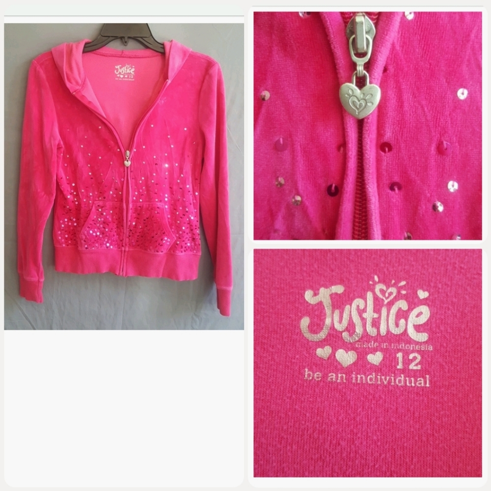 ☆SALE 5 for $25☆ Justice zip up hoodie